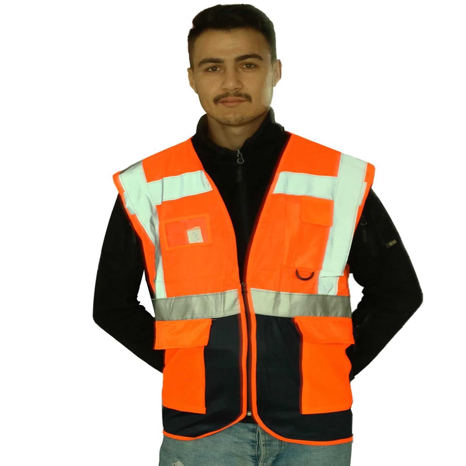 MÜHENDİS TURUNCU FOSFORLU GÜVENLİK YELEĞİ (Y-201) — Ürün Görünümü